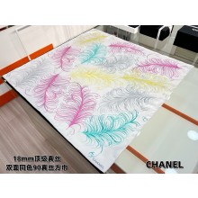 CHANEL WHITE & Light Pink silk square scarf AAA934 2025