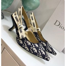 Dior J’Adior Slingback Heel 65mm Pump in Oblique Canvas Blue 2018