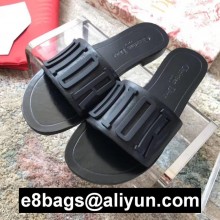 Dior Calfskin Leather Metal Letter  "D.I.O.R" Trim Slippers so black 2020