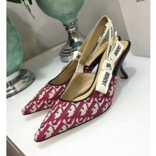 Dior J’Adior Slingback Heel 65mm Pump in Oblique Canvas Red 2018