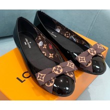 Louis Vuitton leather and Monogram Bow Popi Flat Ballerinas Black  2022