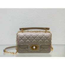 dior small Jolie Top Handle Bag in Latte Cannage Calfskin gray 2024