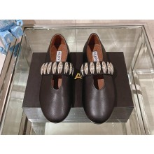 Alaïa Tribale embellished suede MARY JANE FLATS BLACK 2025