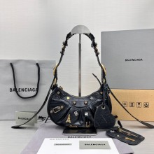 Balenciaga  Le Cagole XS studded shoulder bag black 2022