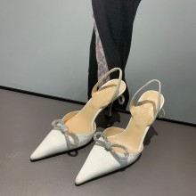 Mach & Mach 9cm heel Women's white Satin Double Bow Pumps 