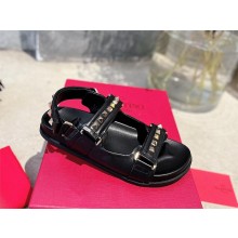 Valentino ROCKSTUD FLAT SANDAL IN NAPPA LEATHER black 2023
