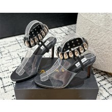 Alaïa Embellished leather and PU sandals black 2025