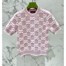 GUCCI PINK GG wool bouclé jacquard top 2025