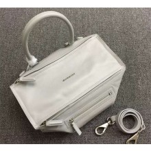 GIVENCHY LARGE PANDORA GOATSKIN SATCHEL BAG LIGHT GREY