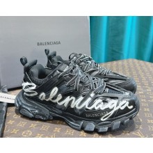 Balenciaga Women/men Track Signature Sneaker in Black/white 1104-2024