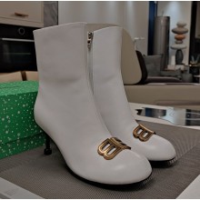 Balenciaga Groupie Bootie 70mm leather boots in white 1104-2024