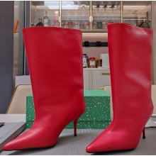 Balenciaga WADERS 75mm leather ankle boots in red 1104-2024