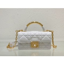 Mini Dior Ange Bag in white Macrocannage Calfskin 2024