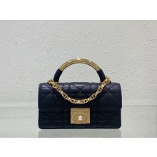 Mini Dior Ange Bag in Black Macrocannage Calfskin 2024