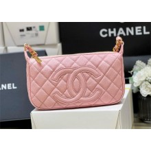 chanel 2003 Timeless shoulder bag pink in grained calfskin(original quality)