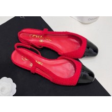 Chanel Heel 1.5cm Slingbacks G31319 Tweed red 2024