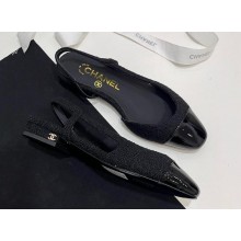Chanel Heel 1.5cm Slingbacks G31319 Tweed black 2024