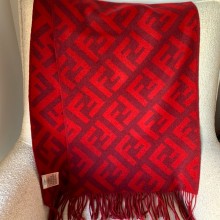 fendi FF Scarf Red cashmere scarf 
