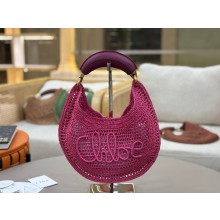 chloe Summer Banana raffia-effect shoulder bag fuchsia 2025