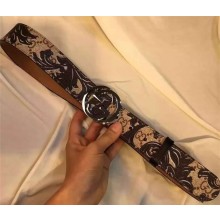 Gucci Arabesque canvas belt with interlocking G black