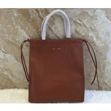 CELINE VERTICAL COULISSE SHOULDER BAG IN BROWN SMOOTH CALFSKIN