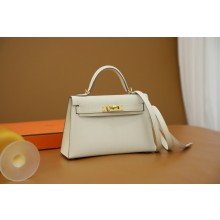 Hermes Mini Kelly II Handbag in original epsom leather carie with gold hardware(handmade)