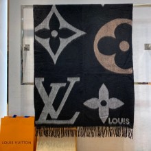 LOUIS VUITTON The Ultimate CASHMERE Scarf M76383 BLACK