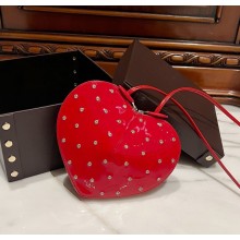 Alaia Le Cœur Heart Bag with drill patent leather in red 2024