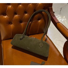 Alaia Le Tecket Medium Shoulder bag in Suede leather green 2024 