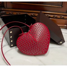 Alaia LE CŒUR Heart BAG IN LUX CALFSKIN in red 2024