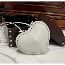 Alaia LE CŒUR Heart BAG IN LUX CALFSKIN in white 1022-2024