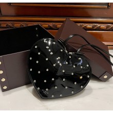 Alaia Le Cœur Heart Bag with drill patent leather in black 2024