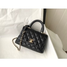 Chanel coco handle Mini Flap Bag in caviar leather black with gold hardware 2021