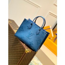 Louis Vuitton Monogram Empreinte Giant Onthego Tote Bag MM blue M45595