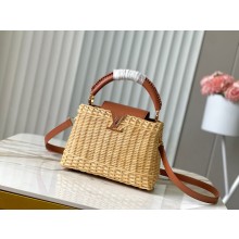LOUIS VUITTON Rattan and cowhide leather Capucines BB BAG M26025 TAN 2025