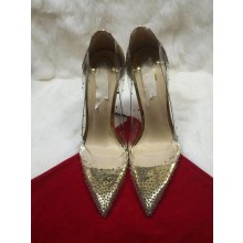 Christian Louboutin Gold Degrastrass Pvc Clear Plastic Pigalle Stiletto Heel Pumps
