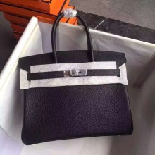 Hermes Birkin 30/35 Bag In Original togo Leather With Gold/Silver Hardware Black