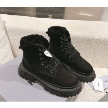 Hogan lace-up leather boots in black 2024