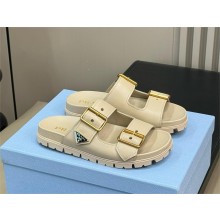 Prada Leather strap slides 1XX692 beige 2024