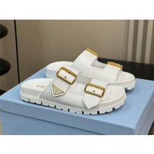 Prada Leather strap slides 1XX692 white 2024