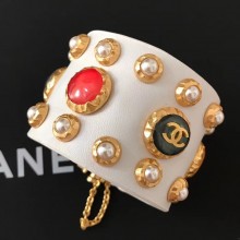 Chanel Cuff with Stones AB0268 White 2018