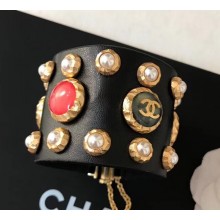 Chanel Cuff with Stones AB0268 Black 2018