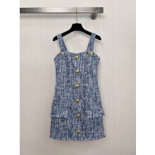 BALMAIN BLUE TWEED DRESS 2025