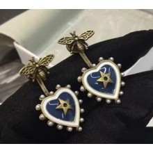 Dior L'Atelier du Cœur Earrings with Beads and Heart Pendant Blue 2018