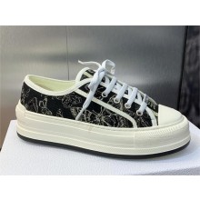 Dior Walk'n'Dior Platform Sneaker in Black and Gold-Tone Toile de Jouy Mexico Embroidered Cotton with Metallic Thread 2024