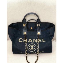 Chanel Deauville Tote Bag navy blue 2021