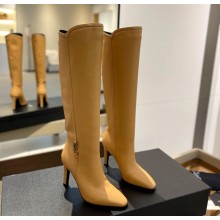 Saint Laurent  Heel 9.5cm calfskin Booties in yellow 2024
