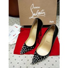 Christian Louboutin Spike Pigalle Black Red Sole Pumps