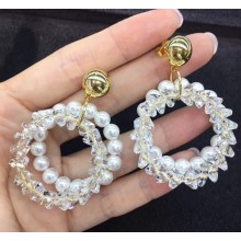 Celine Pearl and Crystal Hoop Earring 2018