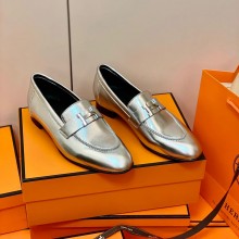 Hermes Leather royal Loafers silver